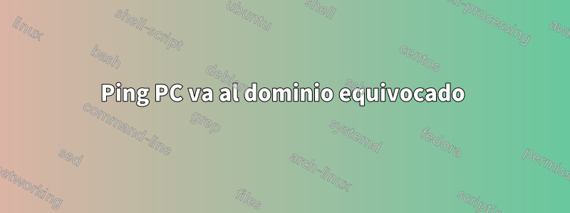 Ping PC va al dominio equivocado
