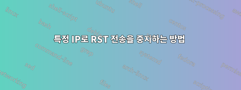 특정 IP로 RST 전송을 중지하는 방법