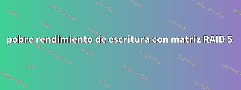 pobre rendimiento de escritura con matriz RAID 5
