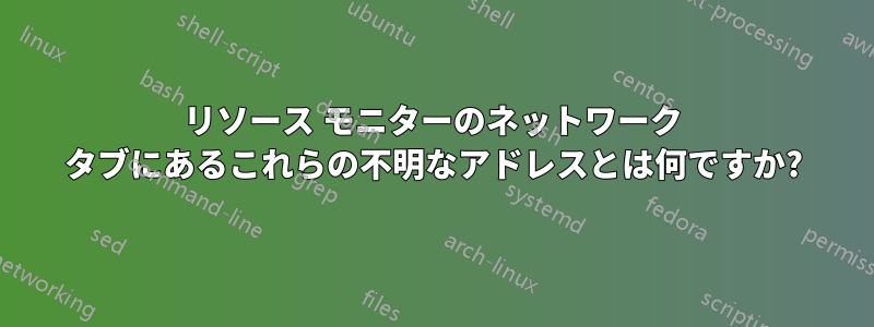 リソース モニターのネットワーク タブにあるこれらの不明なアドレスとは何ですか?