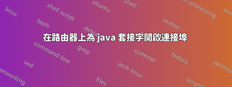 在路由器上為 java 套接字開啟連接埠