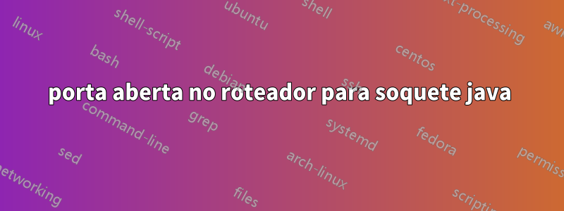 porta aberta no roteador para soquete java