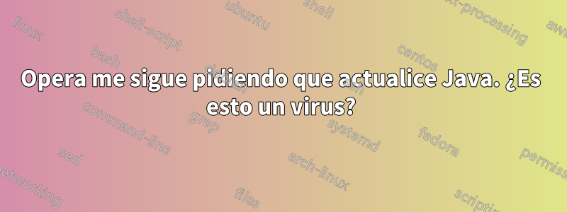 Opera me sigue pidiendo que actualice Java. ¿Es esto un virus?