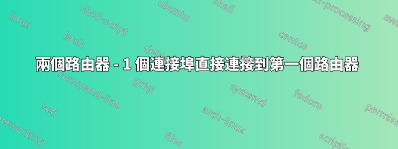 兩個路由器 - 1 個連接埠直接連接到第一個路由器