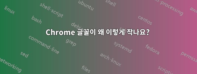 Chrome 글꼴이 왜 이렇게 작나요?