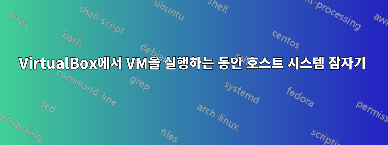 VirtualBox에서 VM을 실행하는 동안 호스트 시스템 잠자기