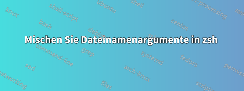 Mischen Sie Dateinamenargumente in zsh