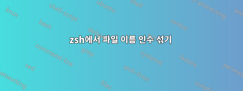zsh에서 파일 이름 인수 섞기