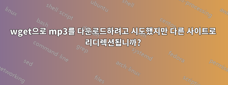 wget으로 mp3를 다운로드하려고 시도했지만 다른 사이트로 리디렉션됩니까?