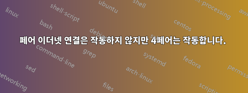 2페어 이더넷 연결은 작동하지 않지만 4페어는 작동합니다.