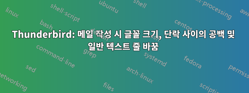 Thunderbird: 메일 작성 시 글꼴 크기, 단락 사이의 공백 및 일반 텍스트 줄 바꿈
