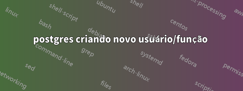 postgres criando novo usuário/função