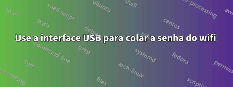 Use a interface USB para colar a senha do wifi