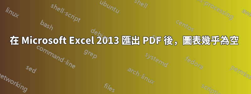 在 Microsoft Excel 2013 匯出 PDF 後，圖表幾乎為空