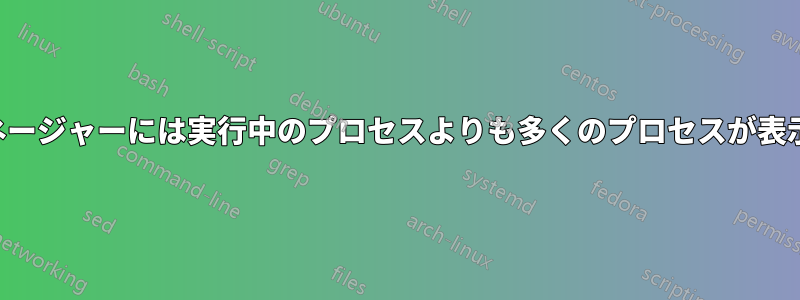 タスクマネージャーには実行中のプロセスよりも多くのプロセスが表示されます