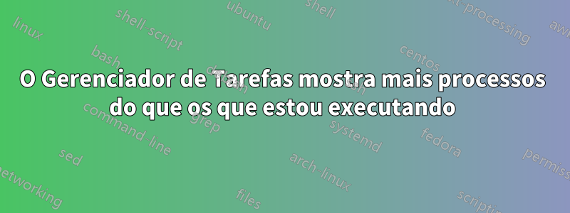 O Gerenciador de Tarefas mostra mais processos do que os que estou executando