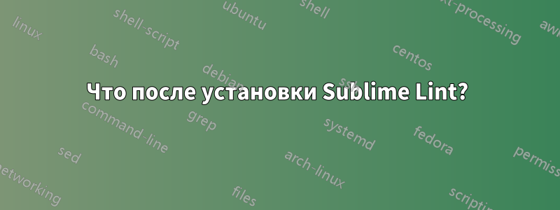 Что после установки Sublime Lint?