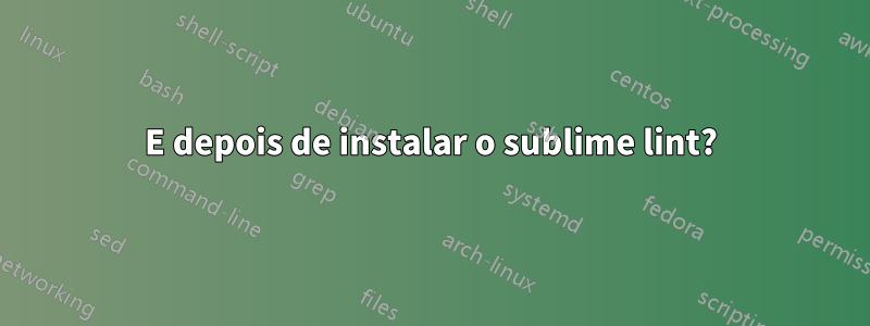 E depois de instalar o sublime lint?