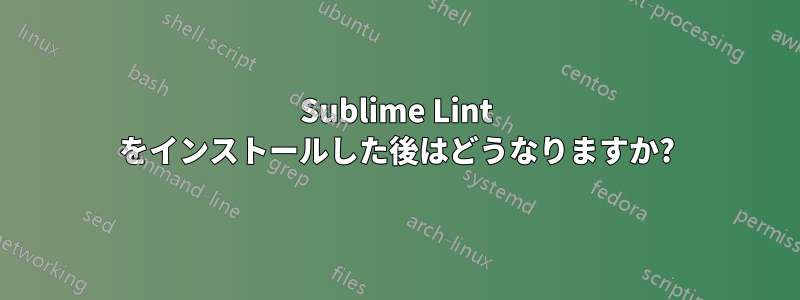 Sublime Lint をインストールした後はどうなりますか?