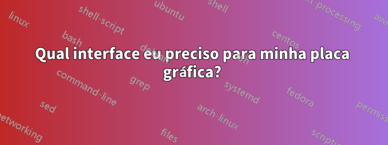 Qual interface eu preciso para minha placa gráfica?