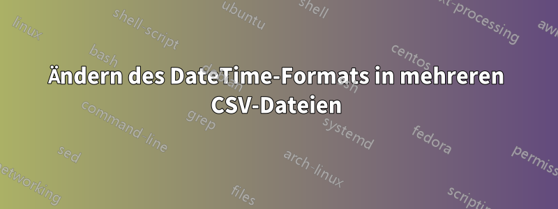 Ändern des DateTime-Formats in mehreren CSV-Dateien
