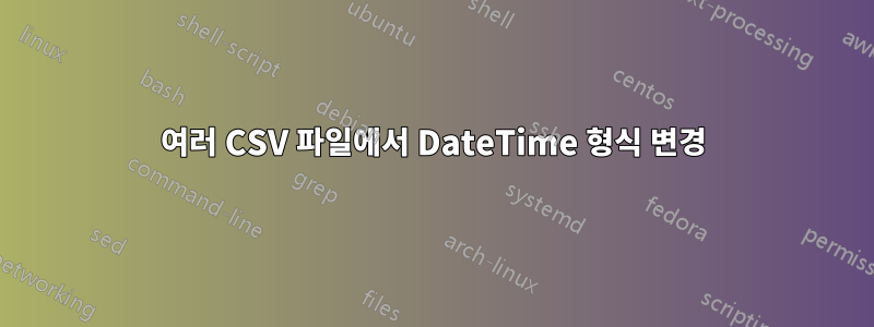 여러 CSV 파일에서 DateTime 형식 변경
