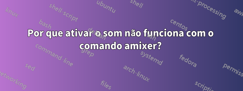 Por que ativar o som não funciona com o comando amixer?