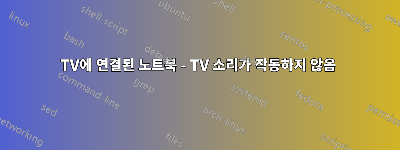 TV에 연결된 노트북 - TV 소리가 작동하지 않음