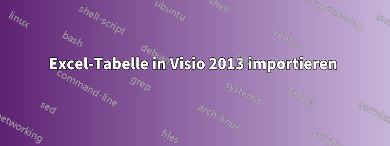 Excel-Tabelle in Visio 2013 importieren