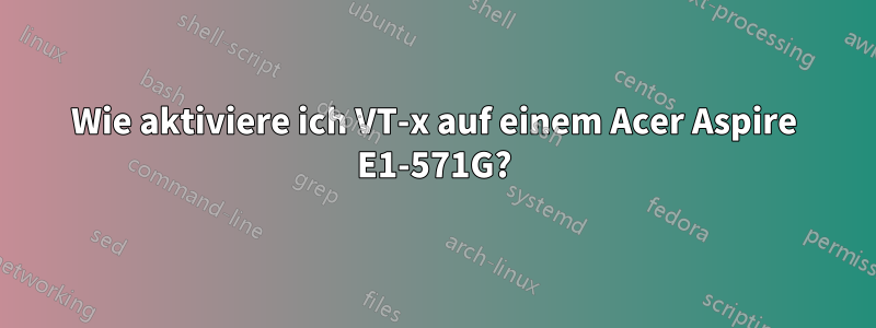 Wie aktiviere ich VT-x auf einem Acer Aspire E1-571G?