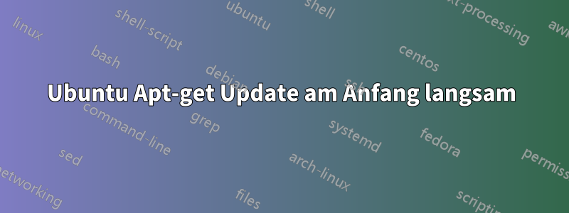 Ubuntu Apt-get Update am Anfang langsam