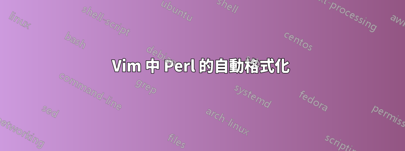 Vim 中 Perl 的自動格式化