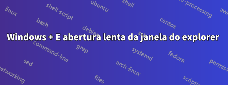 Windows + E abertura lenta da janela do explorer