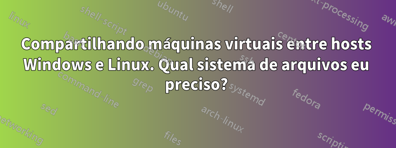 Compartilhando máquinas virtuais entre hosts Windows e Linux. Qual sistema de arquivos eu preciso?