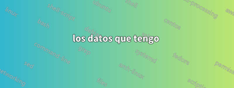 los datos que tengo