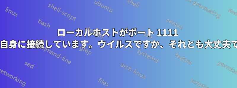 ローカルホストがポート 1111 で自分自身に接続しています。ウイルスですか、それとも大丈夫ですか?