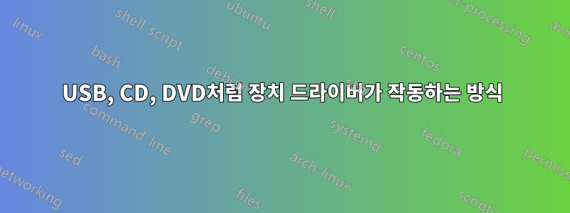 USB, CD, DVD처럼 장치 드라이버가 작동하는 방식