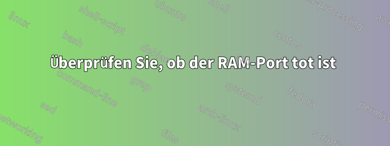 Überprüfen Sie, ob der RAM-Port tot ist