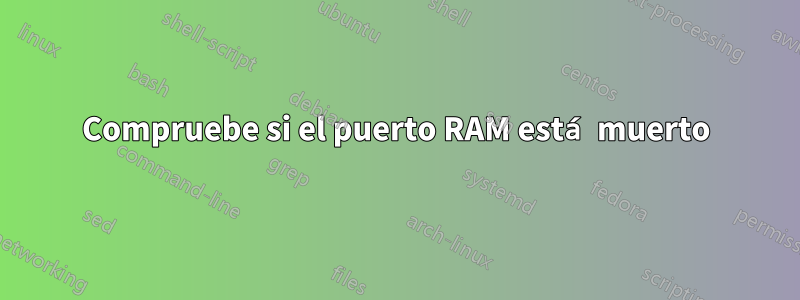 Compruebe si el puerto RAM está muerto