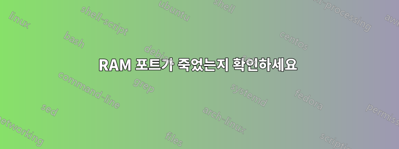 RAM 포트가 죽었는지 확인하세요