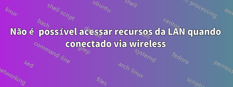 Não é possível acessar recursos da LAN quando conectado via wireless