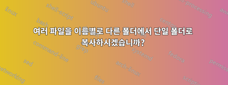 여러 파일을 이름별로 다른 폴더에서 단일 폴더로 복사하시겠습니까?