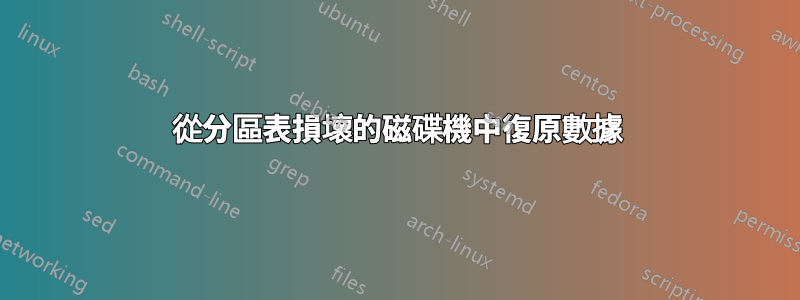 從分區表損壞的磁碟機中復原數據