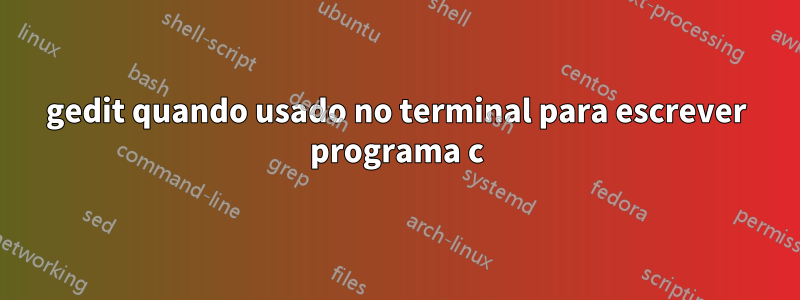 gedit quando usado no terminal para escrever programa c