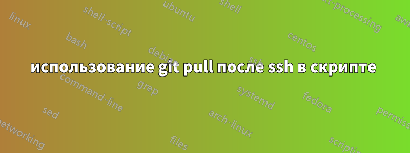 использование git pull после ssh в скрипте