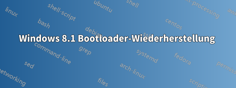 Windows 8.1 Bootloader-Wiederherstellung