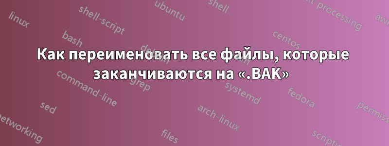 Как переименовать все файлы, которые заканчиваются на «.BAK» 