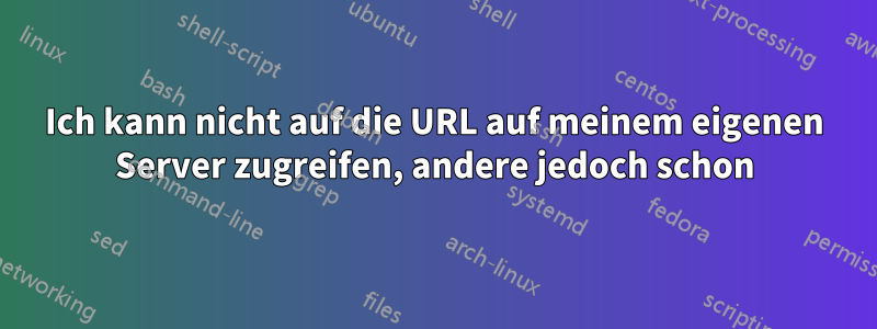 Ich kann nicht auf die URL auf meinem eigenen Server zugreifen, andere jedoch schon