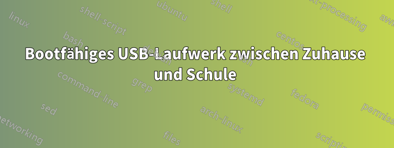 Bootfähiges USB-Laufwerk zwischen Zuhause und Schule