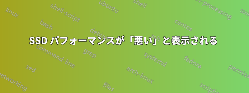 SSD パフォーマンスが「悪い」と表示される